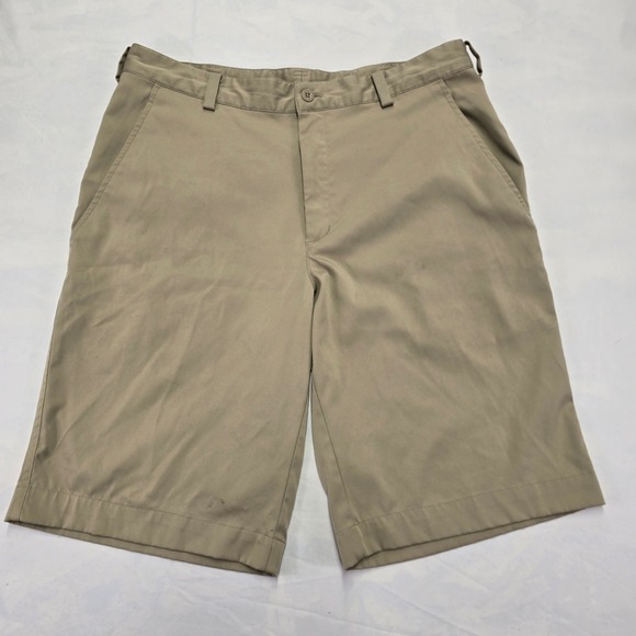 Nike Other - Nike Golf Men's Khaki‎ Flat Front Fit Dry Performance Shorts Size 32